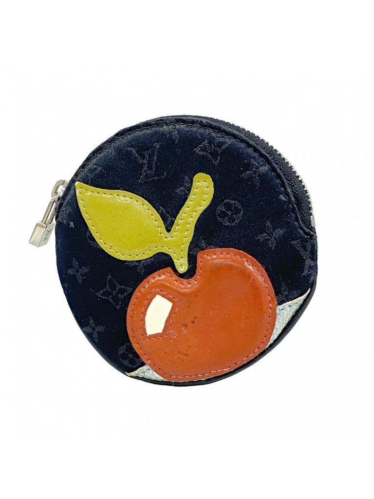 Louis Vuitton Coin Case Monogram Satin Comte De Fay Noir